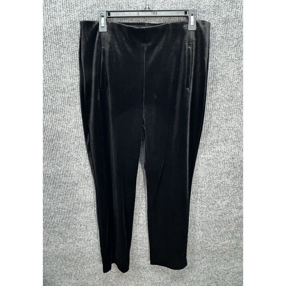 Chicos So Slimming Juliet Velvet Pants Womens 1.5/ 10 Black Slim Ankle Pull On